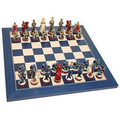 Civil War Chess Set - Hand Painted Pieces & 16" Walnut Board